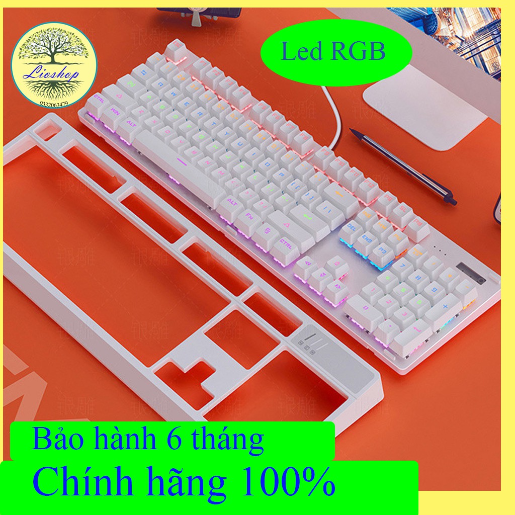 SIÊU PHẨM Bàn phím cơ gaming,bàn phím Yindiao K300,blue swift,có khung bảo vệ, led chực chất,