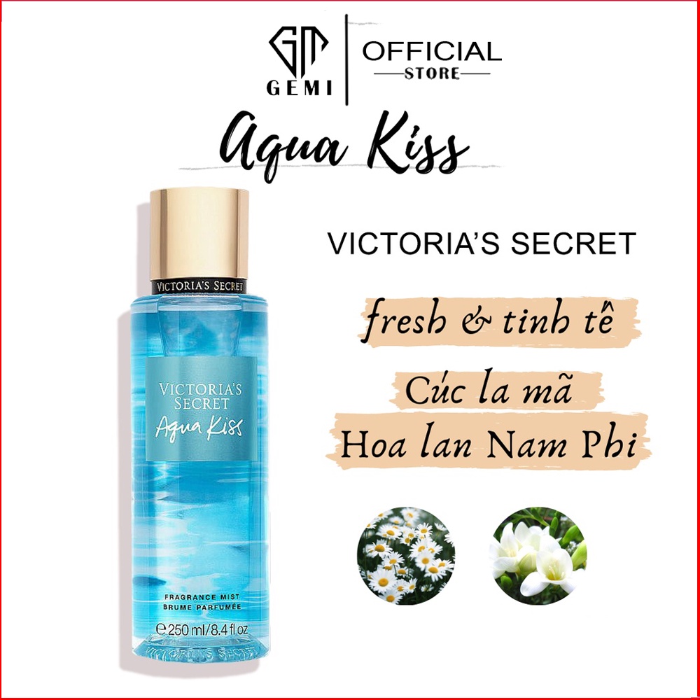 Xịt Thơm Body 💞Freeship💖 Xịt Thơm Toàn Thân Victoria's Secret 🍨 Aqua Kiss 🍭 Body Mist 250ml - Xịt BODY [✔️Chính Hãng]