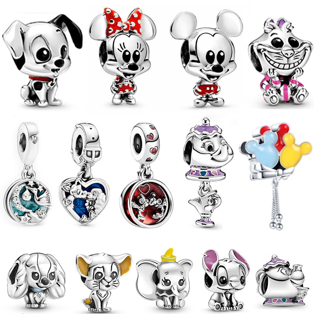 PANDORA Hạt Charm Mạ Bạc 925 Hình Chú Chuột Hoạt Hình Phong Cách Cổ Điển Mới