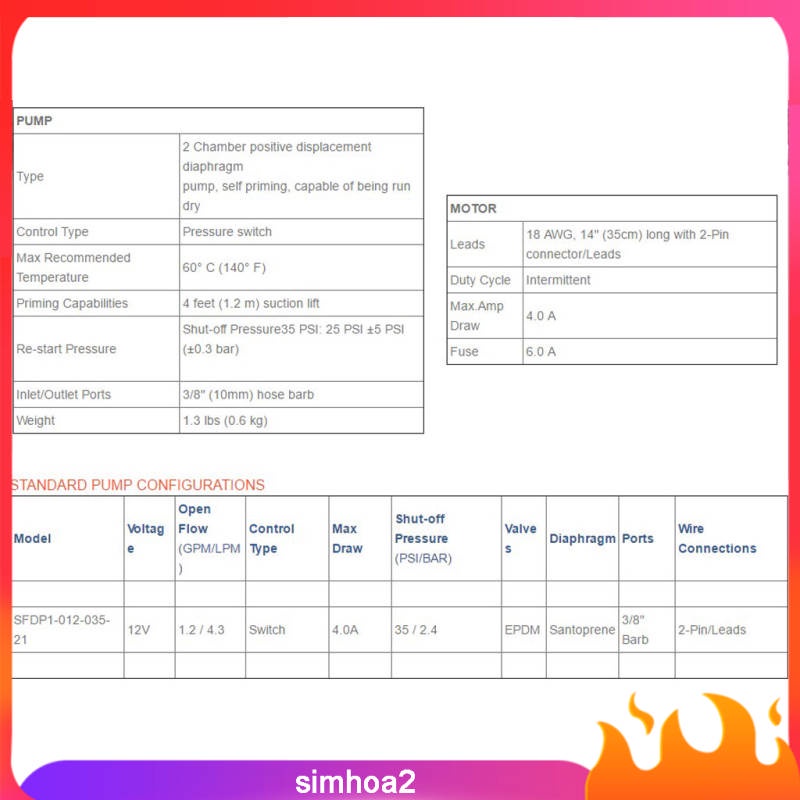 Máy bơm áp suất nước 12v 4.3L/min 1.2GPM 35 PSI | BigBuy360 - bigbuy360.vn