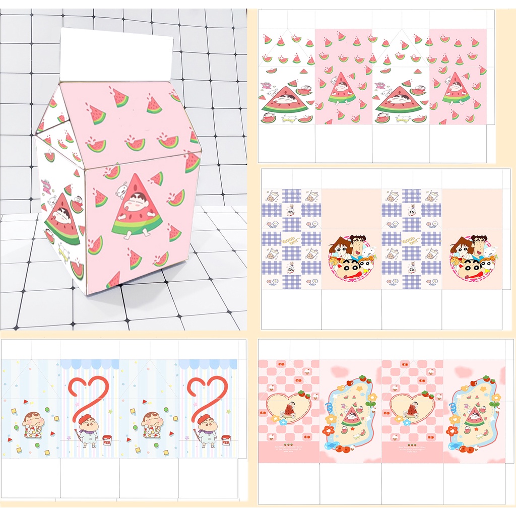 Hộp quà shin HQSI34 hộp quà hộp sữa cute cậu bé bút chì hộp dễ thương hoạt hình kpop 18*10*10cm