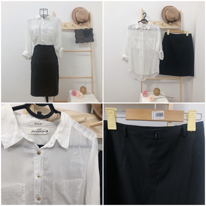 Chân váy kèm áo voan xô dưới 60 kg