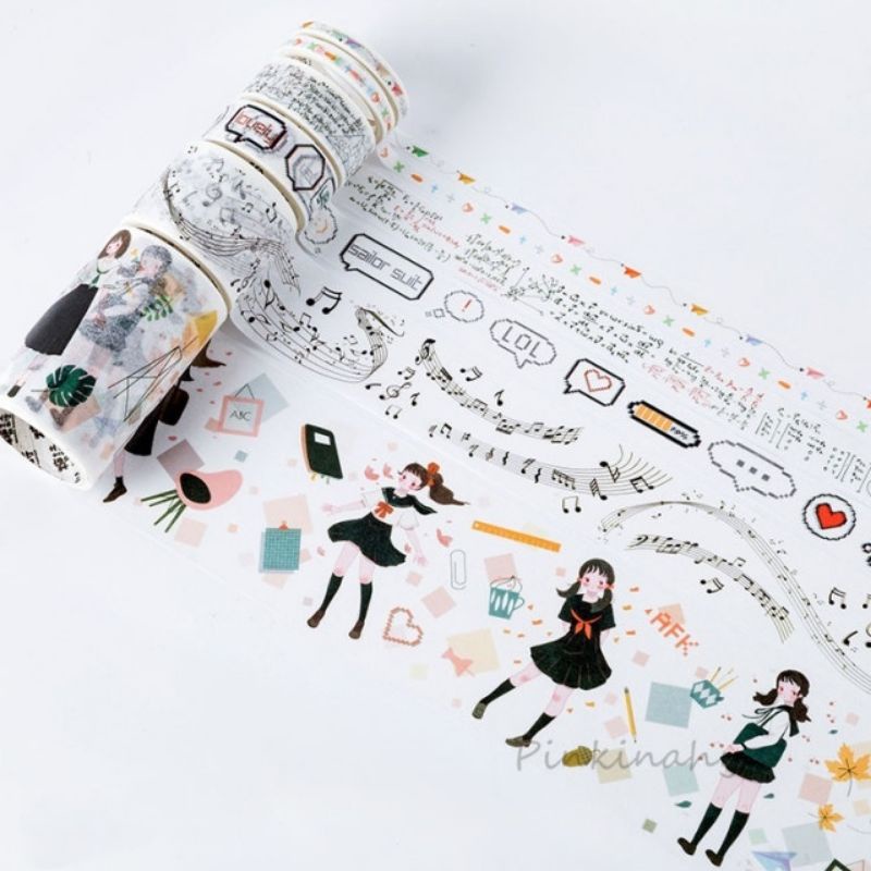 Set 6 cuộn băng dính trang trí washi tape