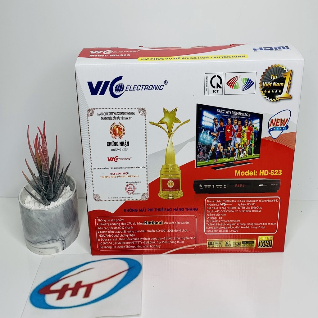 Bộ Truyền Hình Vệ Tinh VIC HD-S23 (THVL1,2, ANTV,HTV7, HTV9..HD Miễn Phí)