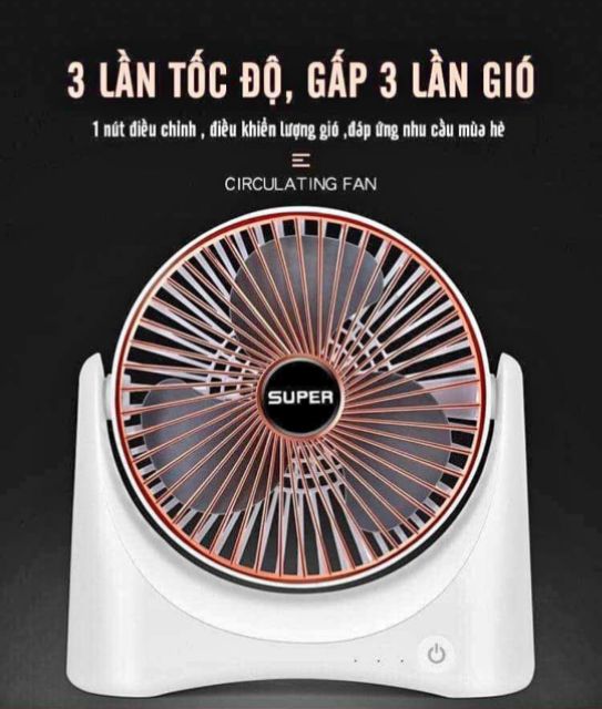 💯Quạt tích điện mini để bàn super cực mát 3 tốc độ. | BigBuy360 - bigbuy360.vn