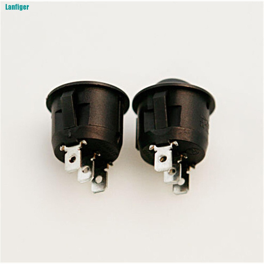 Set 10 Công Tắc ON / OFF Hình Tròn Mini 3 Chấu Màu Đen