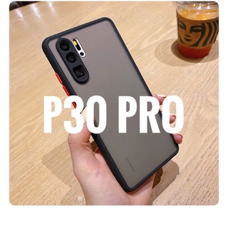 Ốp lưng nhám Huawei P30 Pro chống sốc,bảo vệ Camera (viền đen)