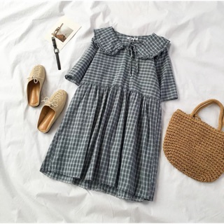 VÁY BABYDOLL CARO CỔ TRÒN