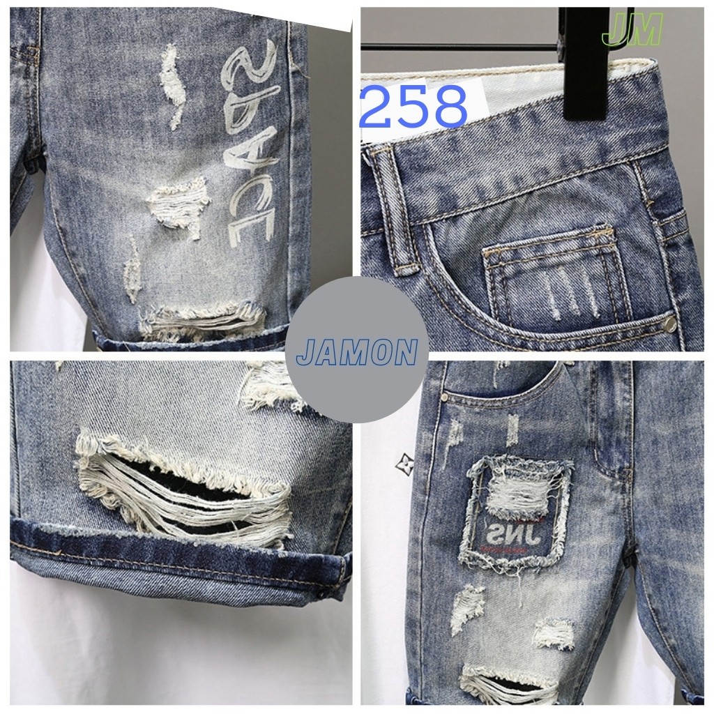 Quần Short Nam AD236JM - AD258JM Short Jean Nam VNXK Co Dãn Cao Cấp Phối Rách Hàng Xưởng Tận Gốc Thời Trang TG (44-70KG) | BigBuy360 - bigbuy360.vn