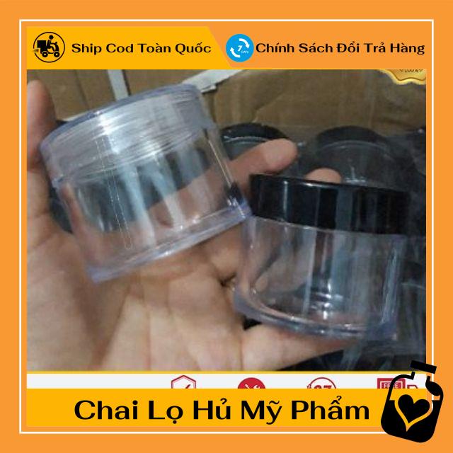 Hủ Đựng Kem ❤ 100c Hũ nhựa trong 50g có nắp lót chiết mỹ phẩm , , phụ kiện du lịch