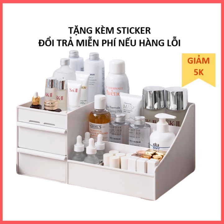 Kệ Đựng Mỹ Phẩm, Khay Đựng Mỹ Phẩm Đồ Trang Điểm Đa Năng 2 Tầng Nhiều Ô Tiện Ích