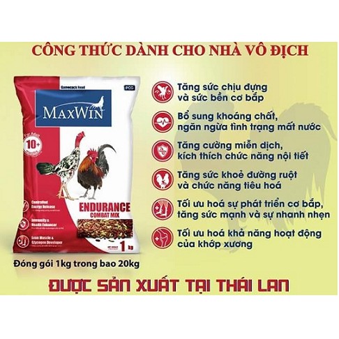 CÁM GÀ CHỌI-CÁM GÀ ĐÁ-THỨC ĂN CHO GÀ CHỌI ĐÁ GIẢI-GÓI 1KG HÀNG NHẬP THÁI LAN