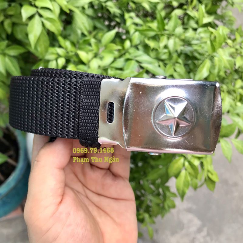 Dây Lưng/ Thắt Lưng Nam Vải Dù Đen Hàng Xịn