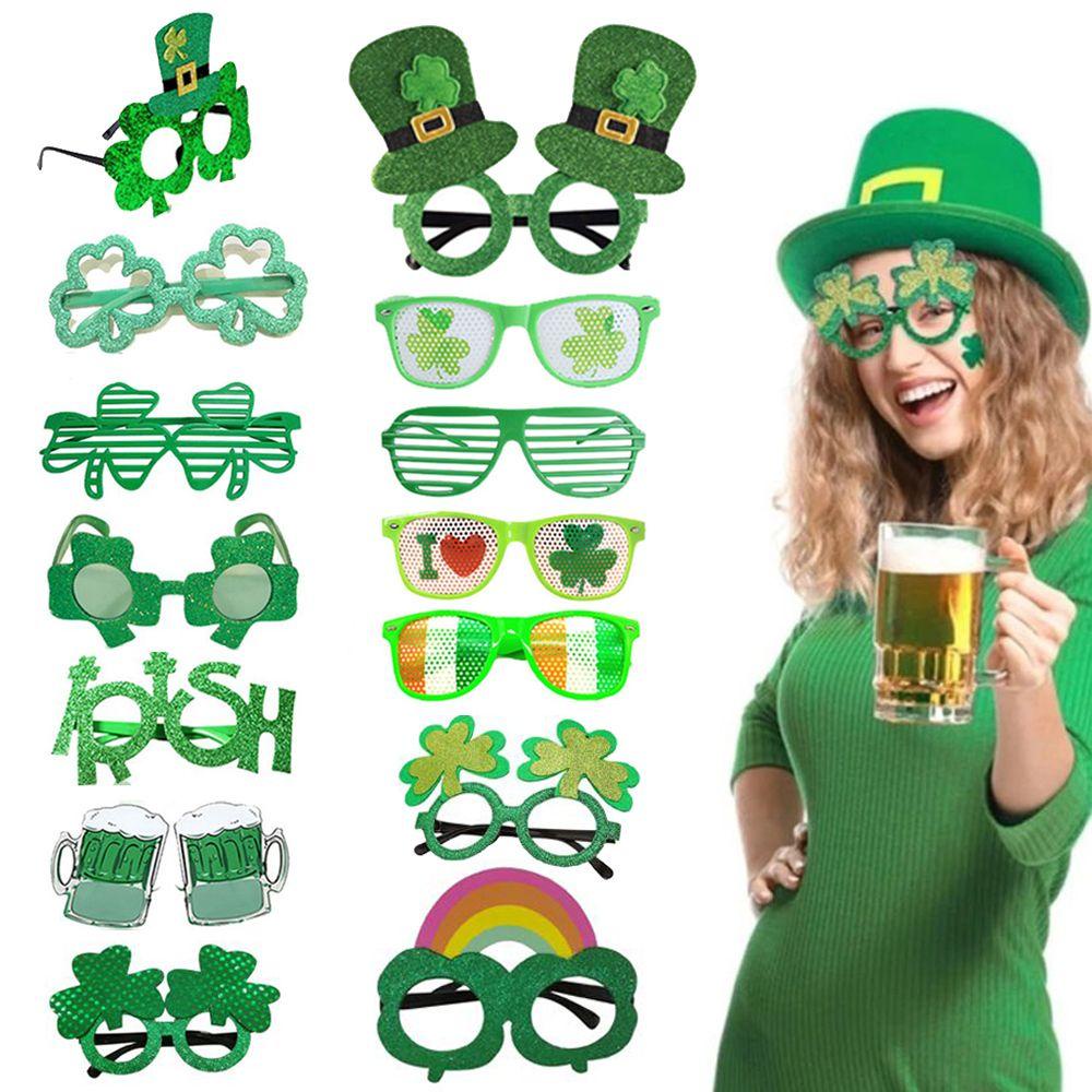 WTTLE Kính Mát Hình Cỏ Ba Lá Hóa Trang WTTLE St Patricks