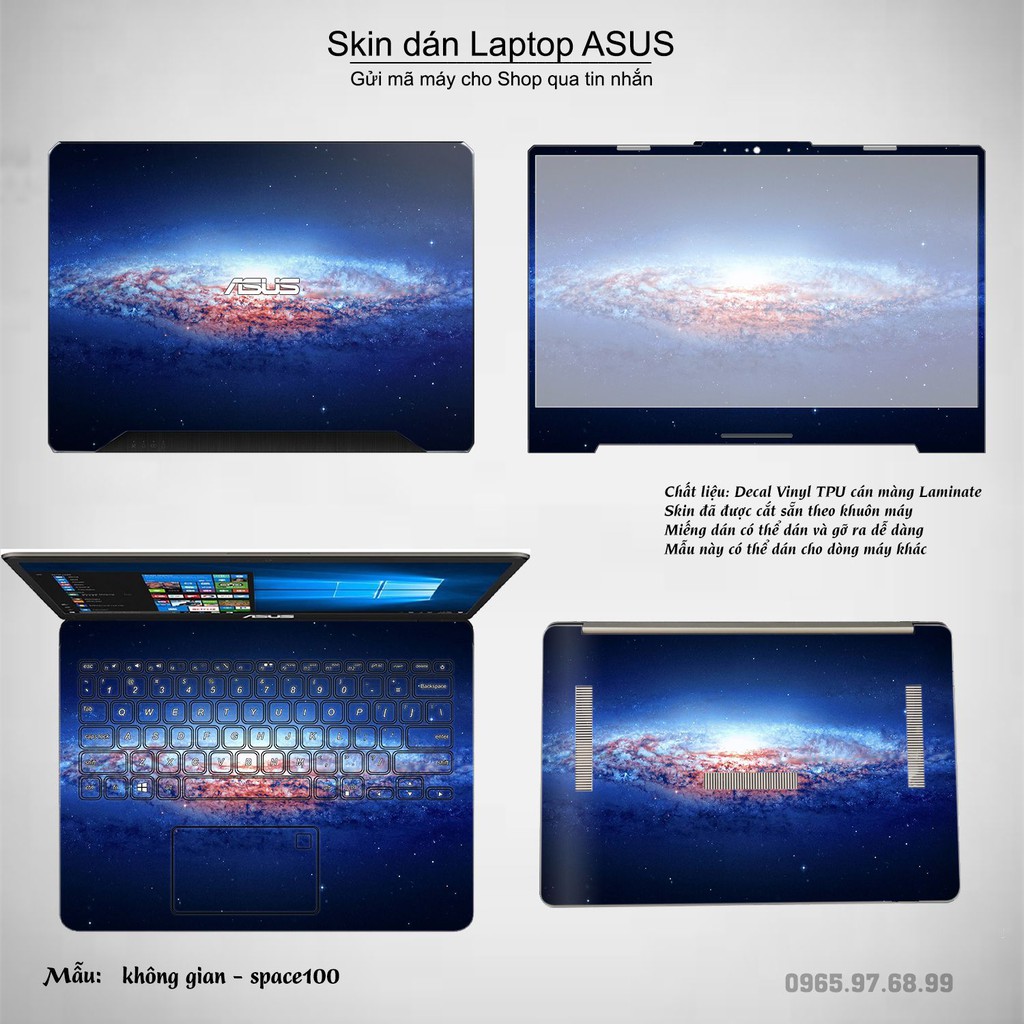 Skin dán Laptop Asus in hình không gian _nhiều mẫu 17 (inbox mã máy cho Shop)