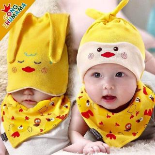 Set nón kèm khăn cho bé