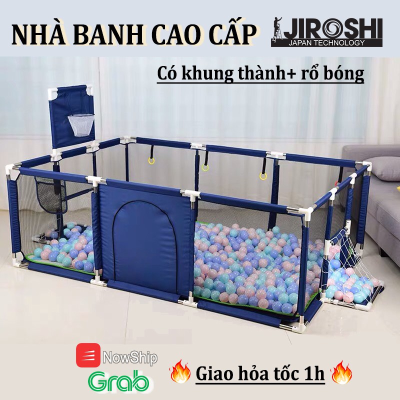 Nhà banh diện tích rộng JIROSHI - CÓ KHUNG THÀNH + RỔ BÓNG - Lều Bóng - Quây Bóng cho bé - Đồ chơi trẻ em - [Lớn]