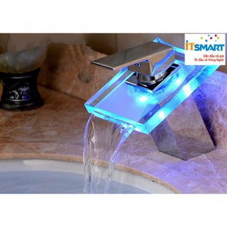 Vòi lavabo kính cường lực đổi màu theo nhiệt độ nước Euro Quality hàng nhập khẩu