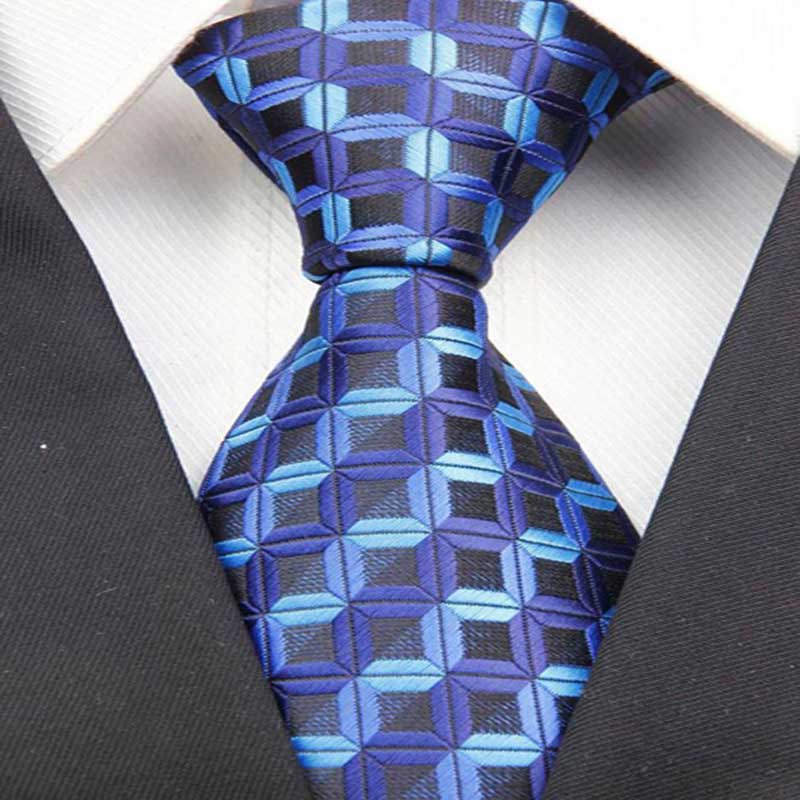 Cà Vạt Lụa Dệt Màu Vàng / Xanh Navy Họa Tiết Chấm Bi Phong Cách Cổ Điển Cho Nam