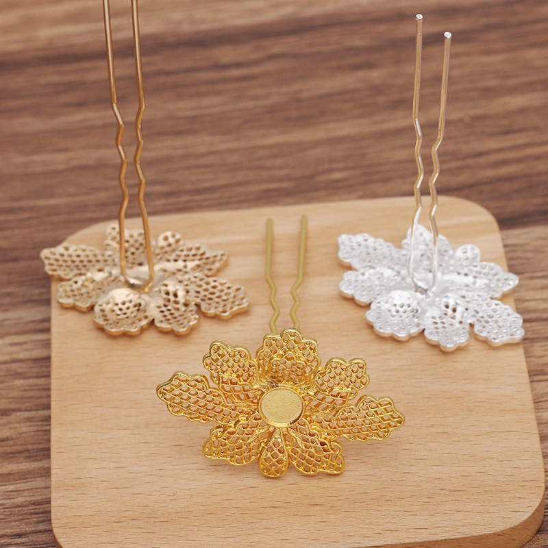 1 cán trâm họa tiết hoa mẫu đơn 50*33mm nguyên liệu làm trâm, làm trang sức