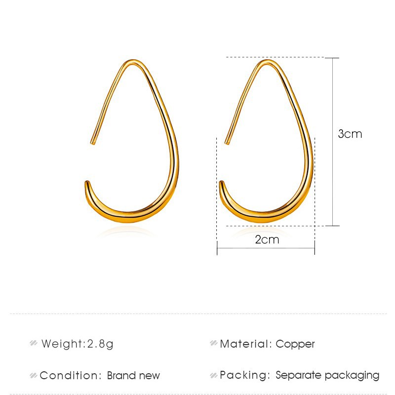 Khuyên Tai Hình Giọt Nước Màu Vàng / Bạc Thời Trang Cho Phụ Nữ