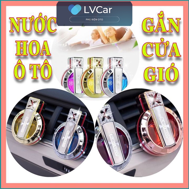 Nước hoa cài cửa gió điều hòa xe ô tô đính đá sang trọng khử mùi hiệu quả