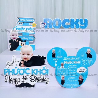 Set Chibi Trang Trí Thôi Nôi Sinh Nhật Bé Trai