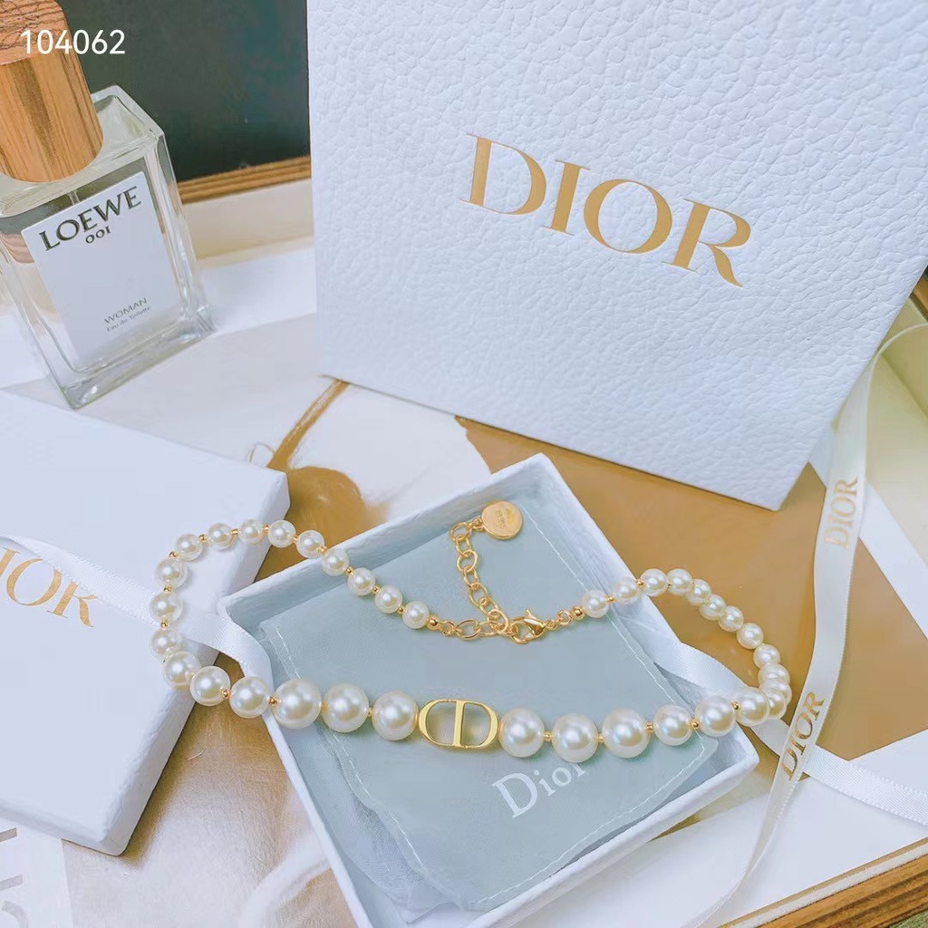 Dây Chuyền Dior Đính Hạt Ngọc Trai Và Đĩa CD