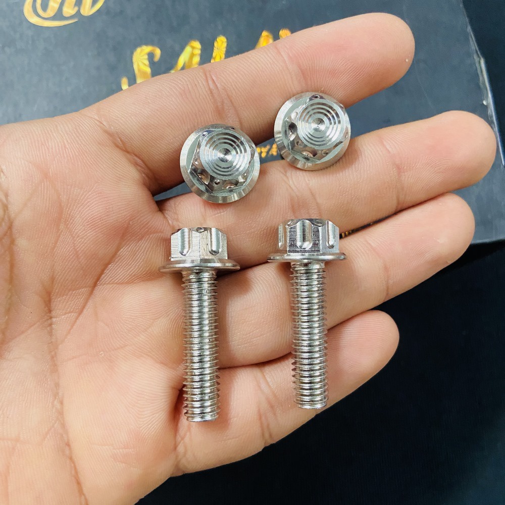 Ốc kiểu xe máy, bộ sưu tập ốc INOX SALAYA thái xoắn 8ly1, 8ly2, 8ly3, 8ly4 trang trí xe máy siêu sáng bóng