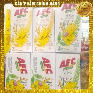 Bánh crackers afc mặn vị rau& lúa mì hộp 8 gói 200g