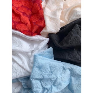 vải tơ sống hoa hồng organza