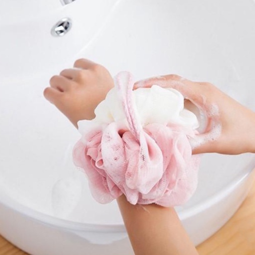 Bông Tắm Tròn Tạo Bọt Có Dây Treo Siêu Mềm, bông tắm vệ sinh làm sạch cơ thể