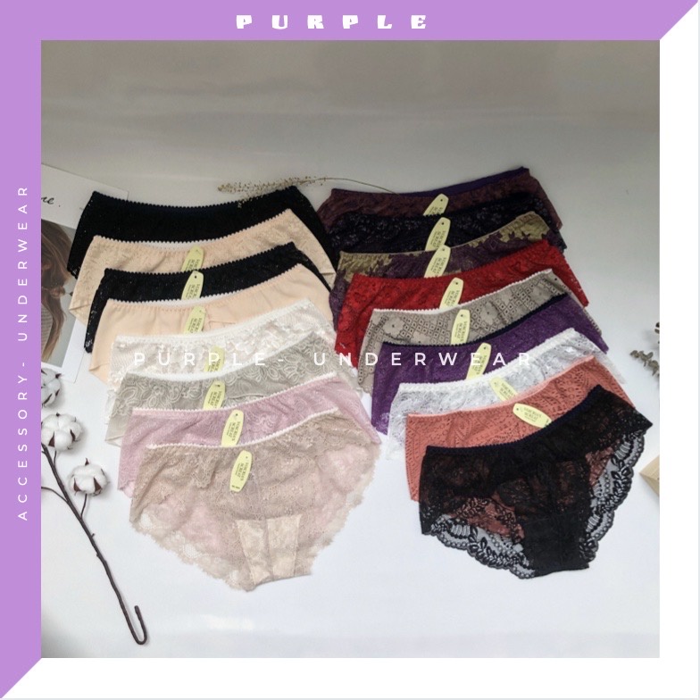 Quần lót nữ ren sexy Thái từ 40 -68kg thoáng khí họa tiết đa dạng nhiều màu, quần chíp ByLOMISA QR12 | BigBuy360 - bigbuy360.vn