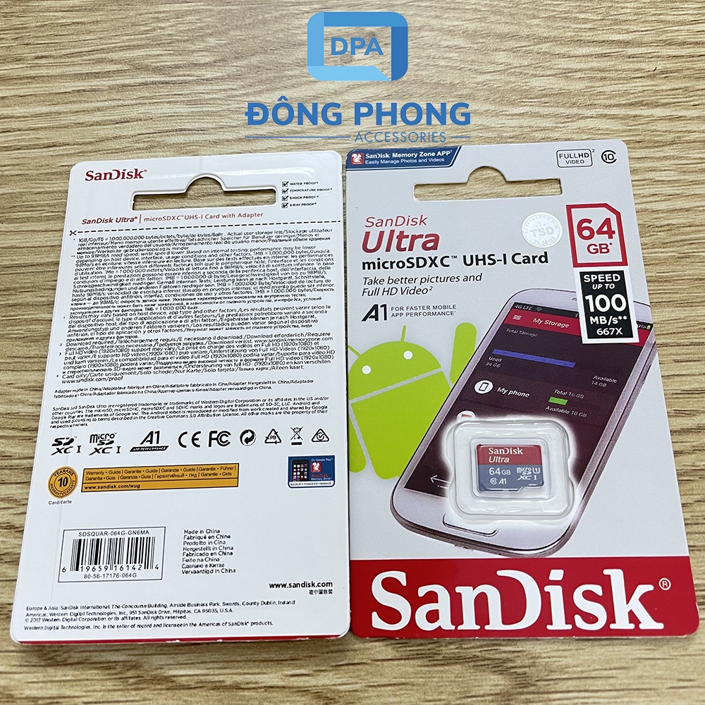 Thẻ Nhớ SanDisk Ultra 32GB 100MB/s MicroSDXC UHS-I A1 Chính Hãng