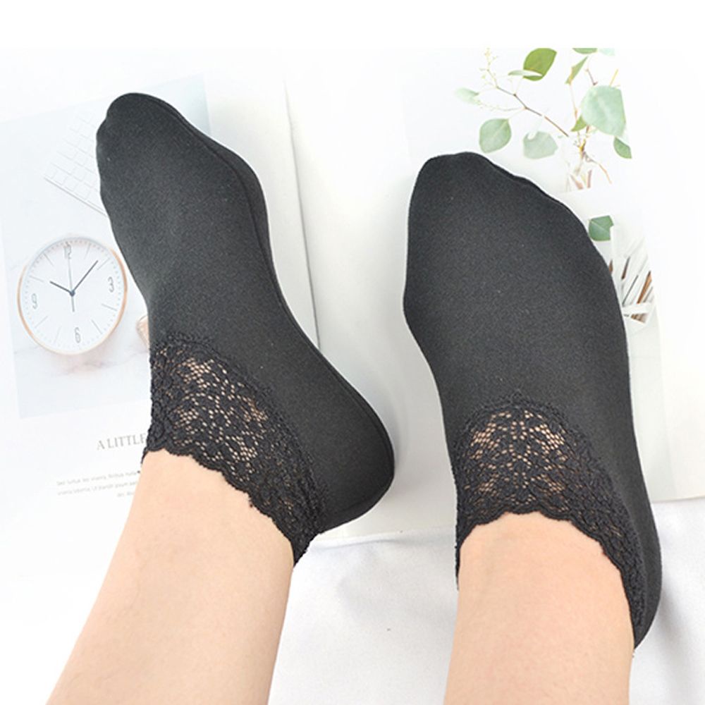Vớ cổ cao đến mắt cá chân màu trơn thoáng khí chống trượt thời trang Hàn Quốc cho nữ