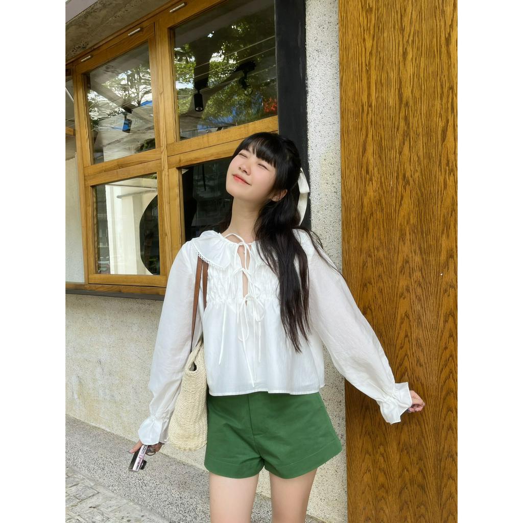 Áo kiểu tay dài có thắt nơ MAISY TOP