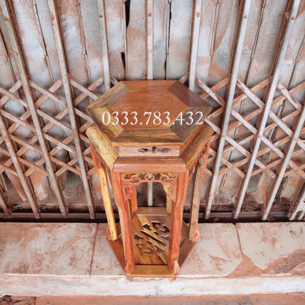 ĐÔN LỤC GIÁC 6 CẠNH CHIỆN KÊ ĐỒ TRANG TRÍ GỖ GIÁC MẶT 30CM