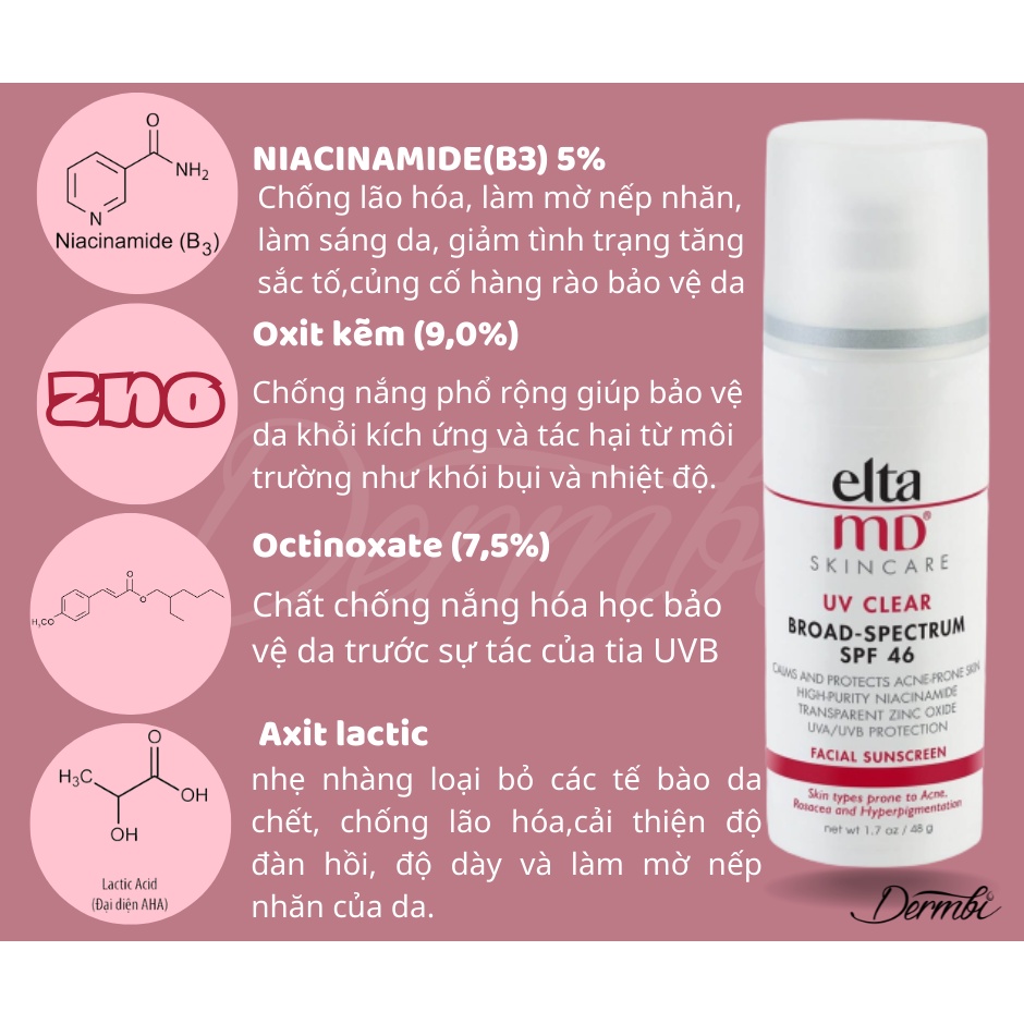 1 HỘP Mẫu thử Kem Chống Nắng Sáng Đều Sắc Da Eltamd Uv Clear Broad-Spectrum