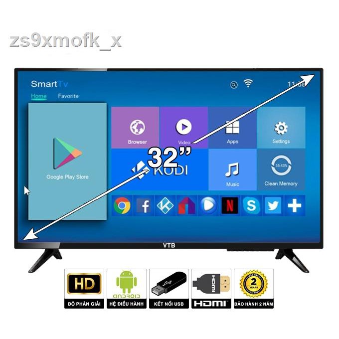 ﹍Smart Tivi VTB 32 inch HD LV3274SM (Wifi, Android, Youtube, Tích hợp DVB-T2) - Bảo Hành 2 Năm Tận Nhà