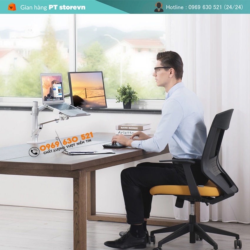 Giá Treo Màn Hình 17-32Inch-Hợp Kim Nhôm Cao Cấp / Laptop 11 -17.3Inch / Tablet &amp; Điện Thoại 4.5 - 13Inch - Model OL-3T