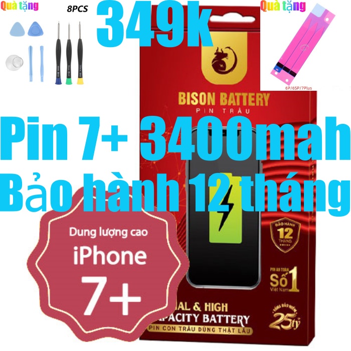 Pin Bison 7 Plus dung lượng cao 3400mAh