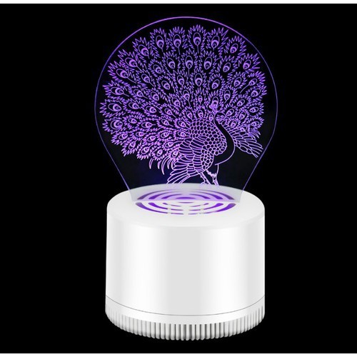 Đèn bắt muỗi 3D con công