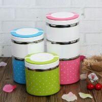 Cặp lồng giữ nhiệt chấm bi 1 tầng