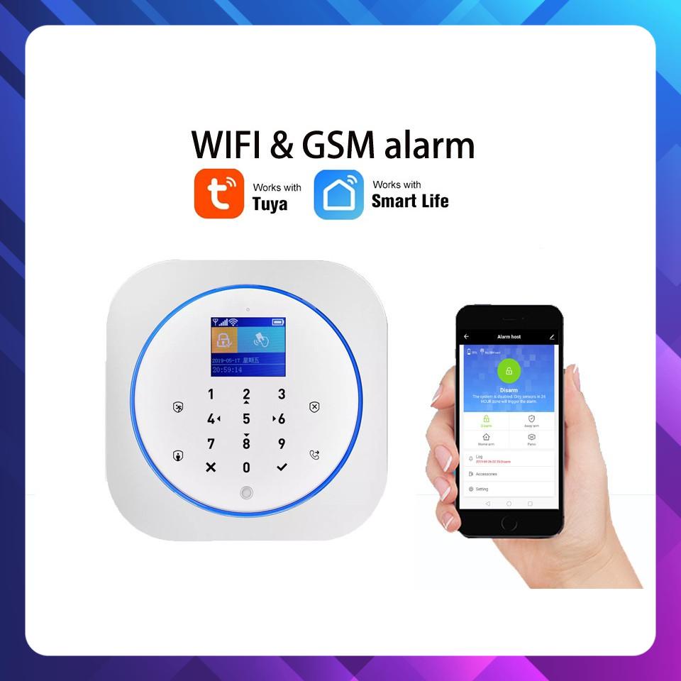 Báo Động Chống Trộm Trung Tâm qua App Tuya Wifi + SIM GSM, - Báo động Điện Thoại