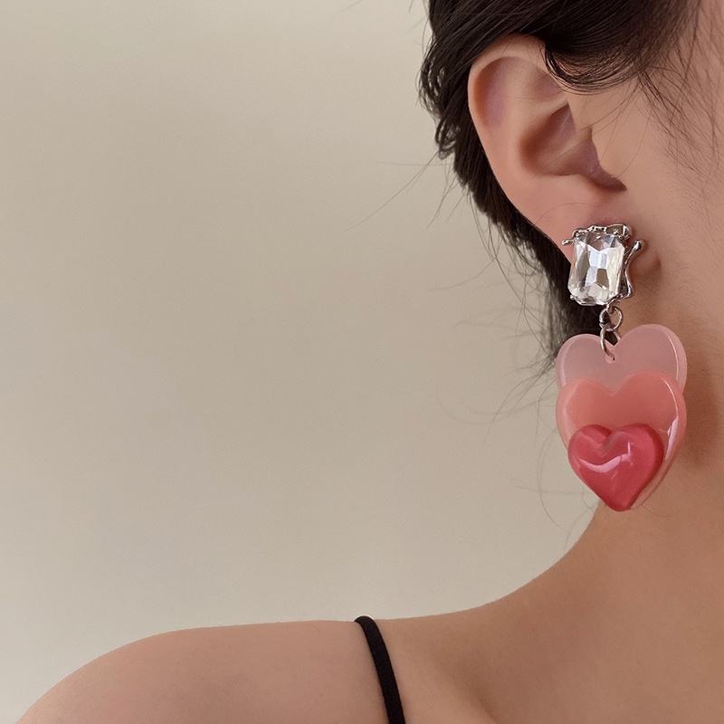 Khuyên Tai Hình Trái Tim Phong Cách Harajuku Sang Trọng Dành Cho Nữ