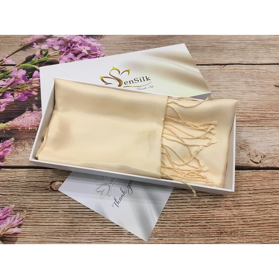 Khăn Lụa SenSilk Luxury Vàng Nude