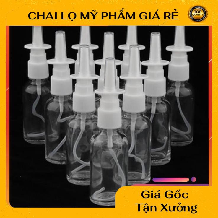 Chai xịt mũi thẳng Thủy tinh 5ml,10ml,20ml,30ml đựng dung dịch xịt mũi, xịt xoang, xịt họng , phụ kiện du lịch