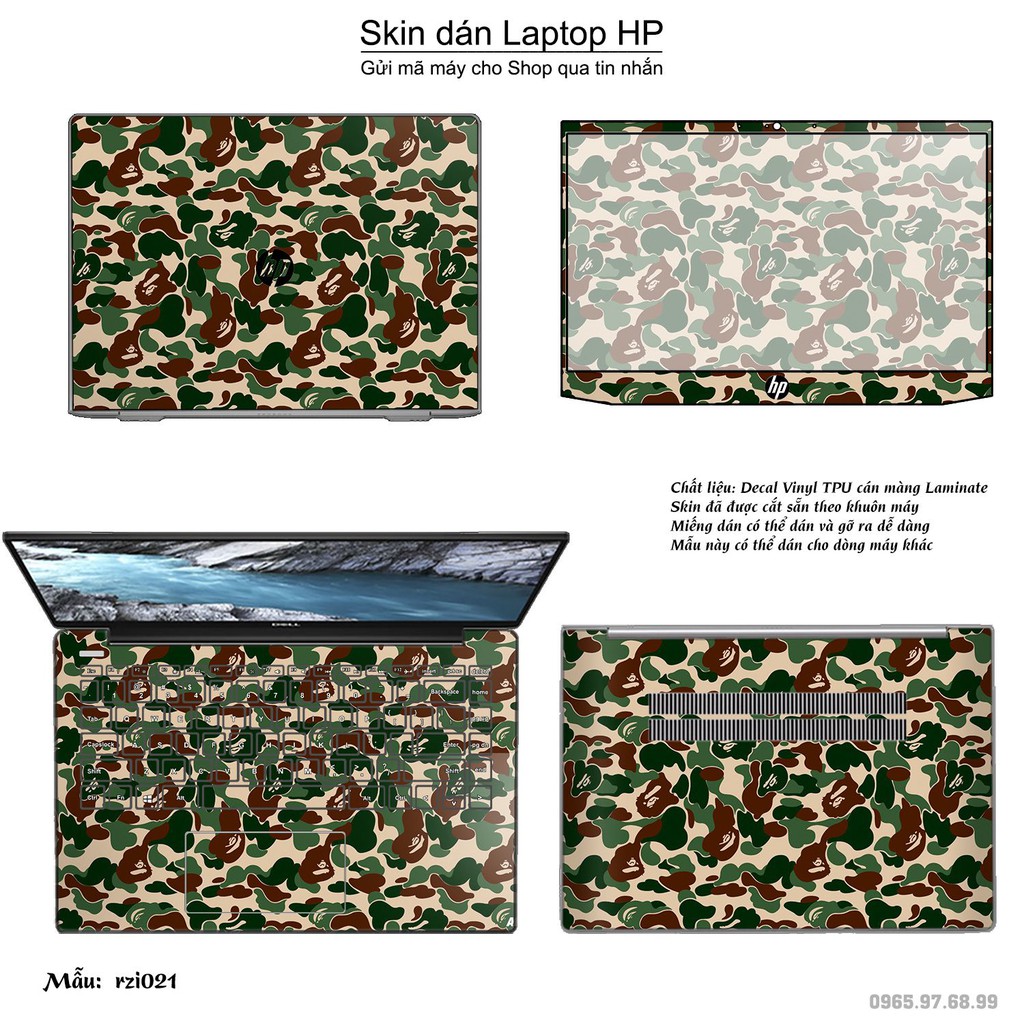 Skin dán Laptop HP in hình rằn ri (inbox mã máy cho Shop)
