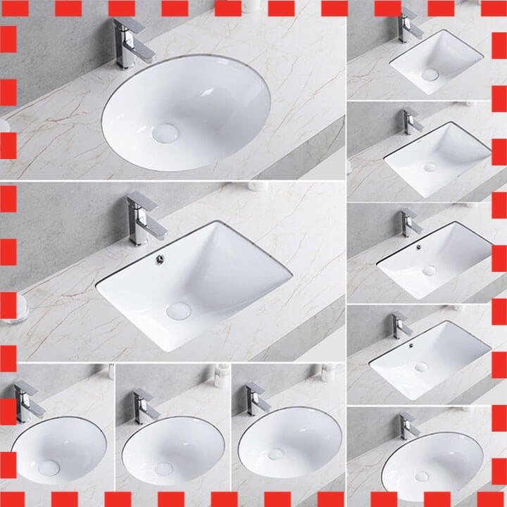 Chậu Rửa Mặt Lavabo Âm Bàn Bằng Sứ LB21