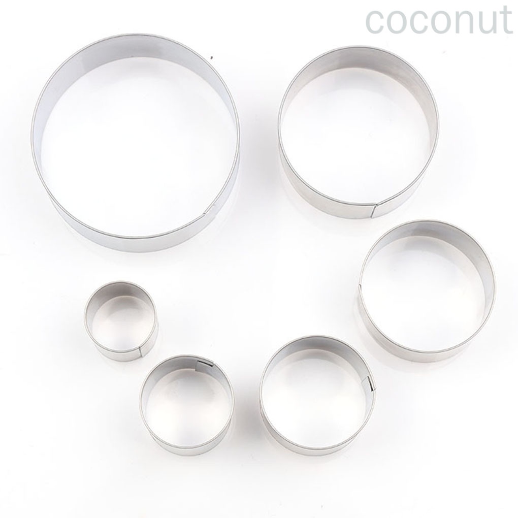 Set 6 Khuôn Cắt Bánh / Socola / Đất Sét Hình Tròn Tiện Dụng Diy